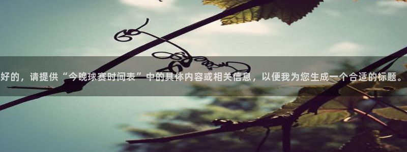  b体育·(sports)：好的，请提供“今晚球赛时间表”中的